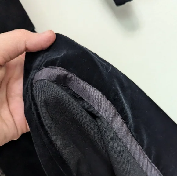 Vintage‎ Black Velvet Cocktail Mid-length Dress Empire Waist Wiggle - Picture 12 of 13